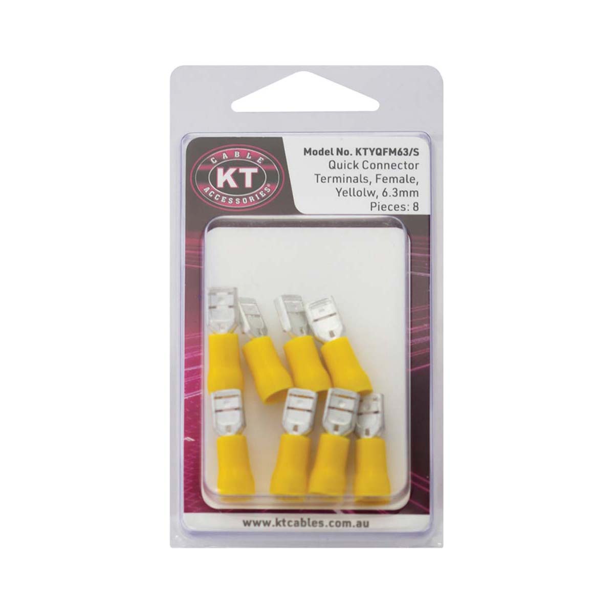 KT Cables Insulated Spade Terminal Yellow 6.0