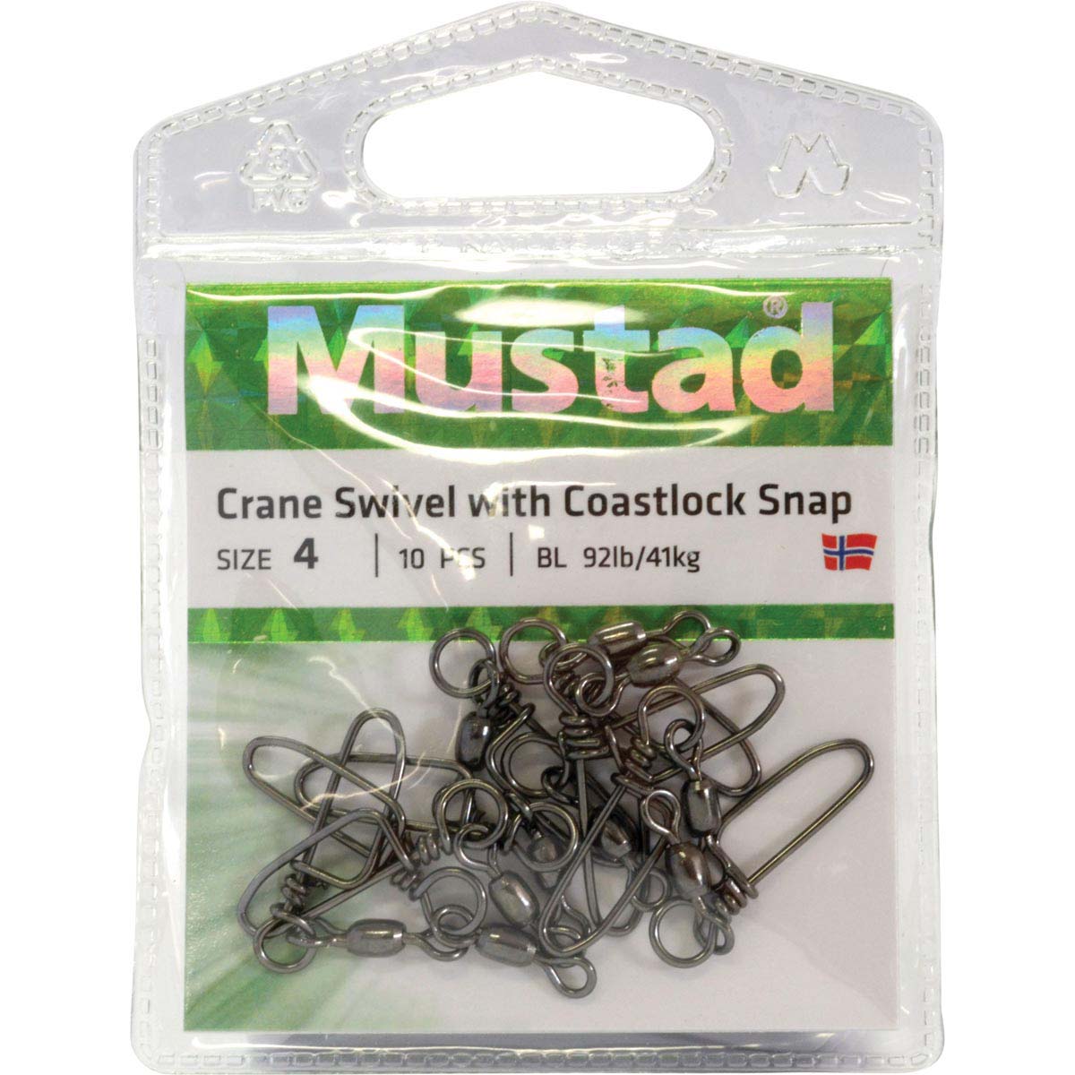 Mustad Crane Black Coast Lock Swivel 6