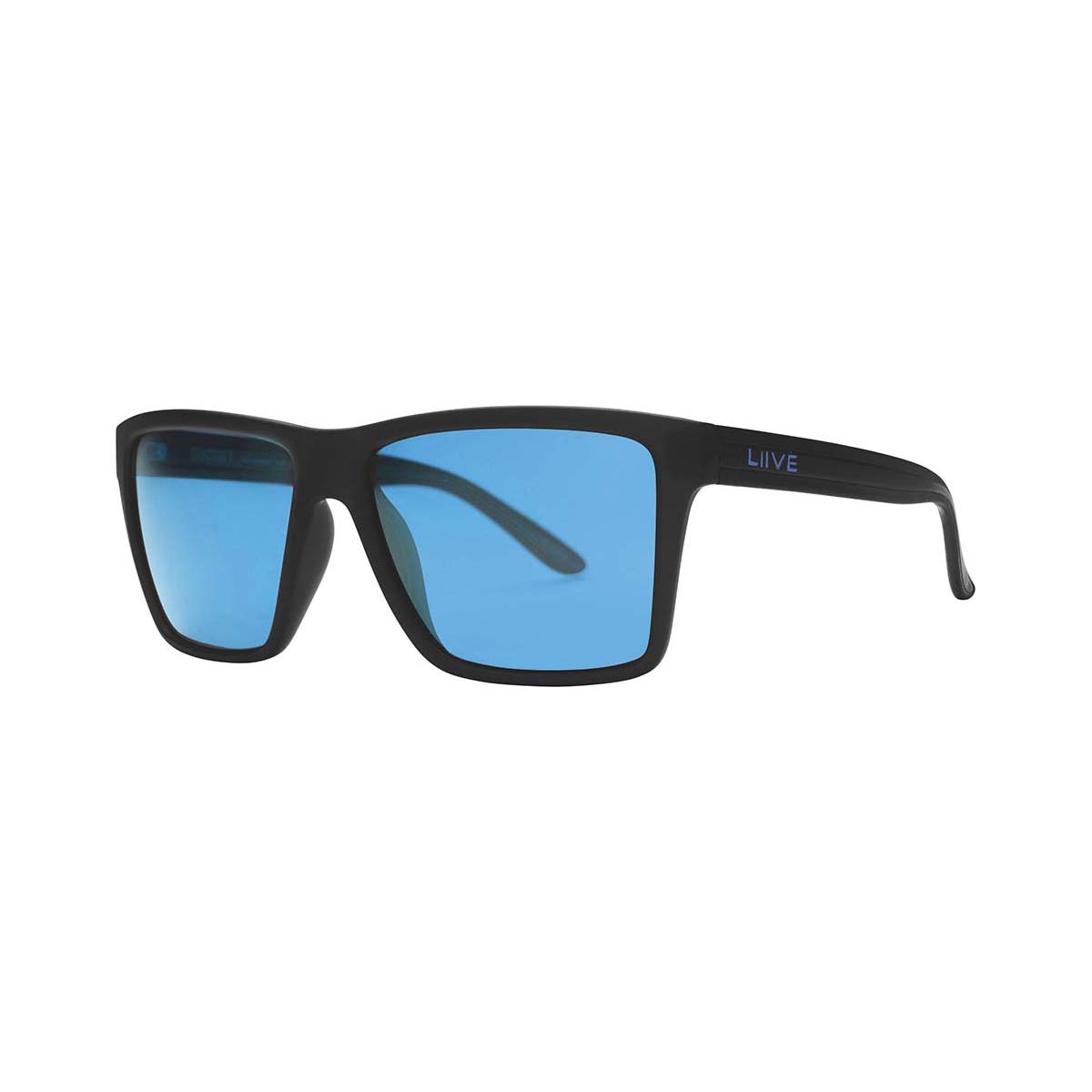 Liive Men's Matt Scholz X Division Sabotage Sunglasses Matt Black with Blue Lens