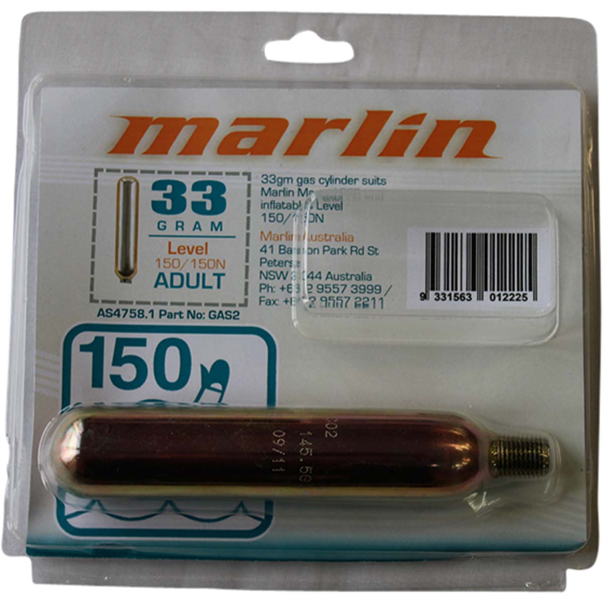 Marlin Australia Gas Cylinder 33g