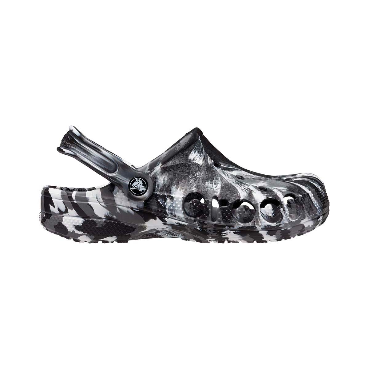 Crocs Unisex Baya Marbled Clogs Black/White M4/W6