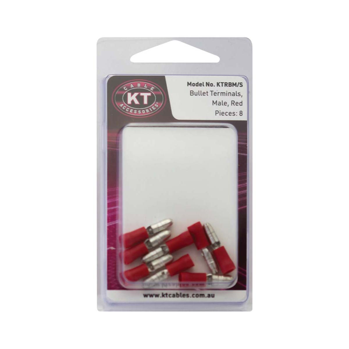KT Cables Insulated Bullet Terminal Red 2.5