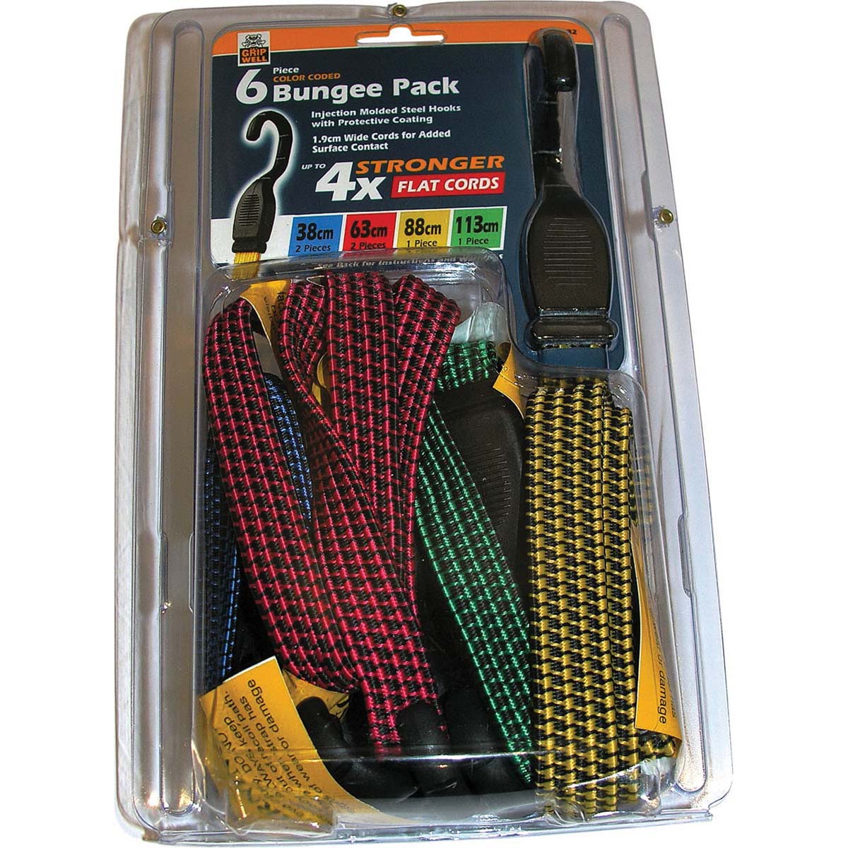 Flat Bungee Strap - 6 Pack