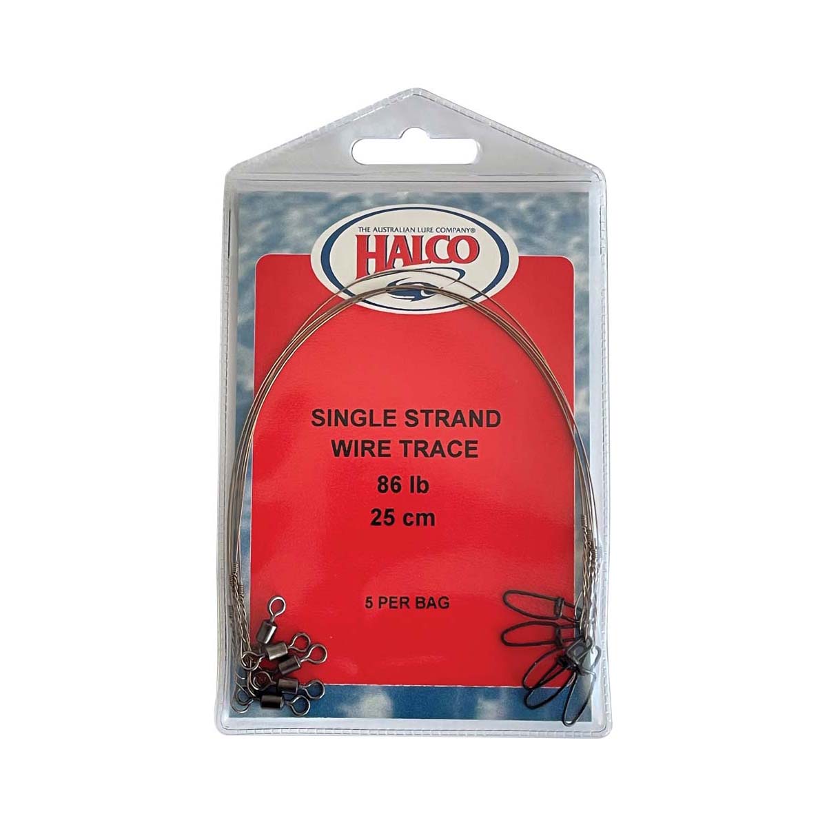 Halco Single Strand 86lb Trace Wire 25cm - 5pk