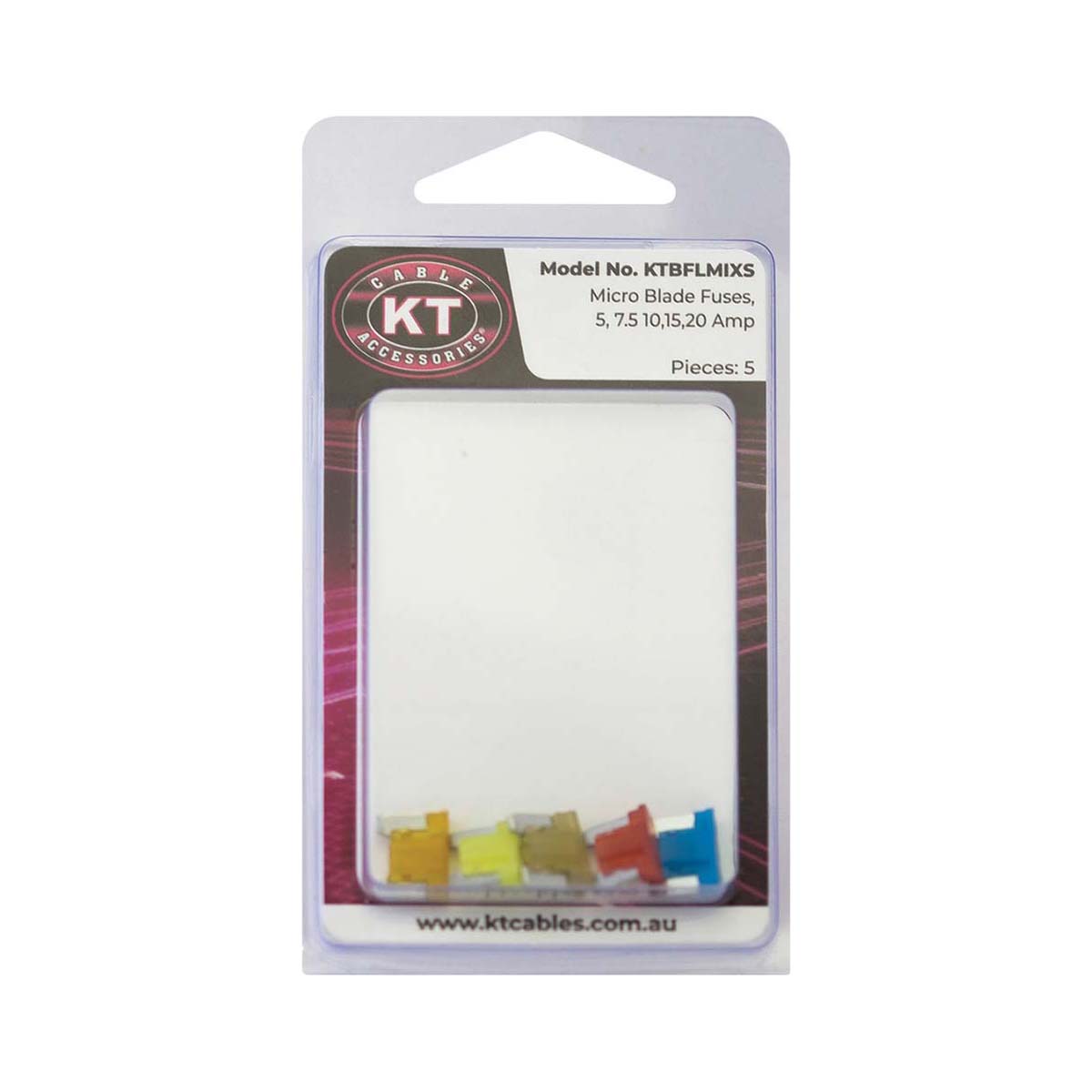 KT Cables Assorted Micro Blade Fuse 5 Pack