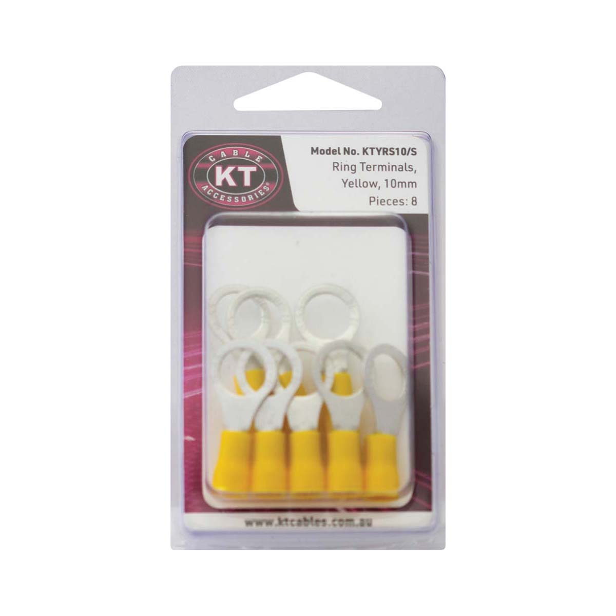 KT Cables Insulated Ring Terminal Yellow 6.0 10mm