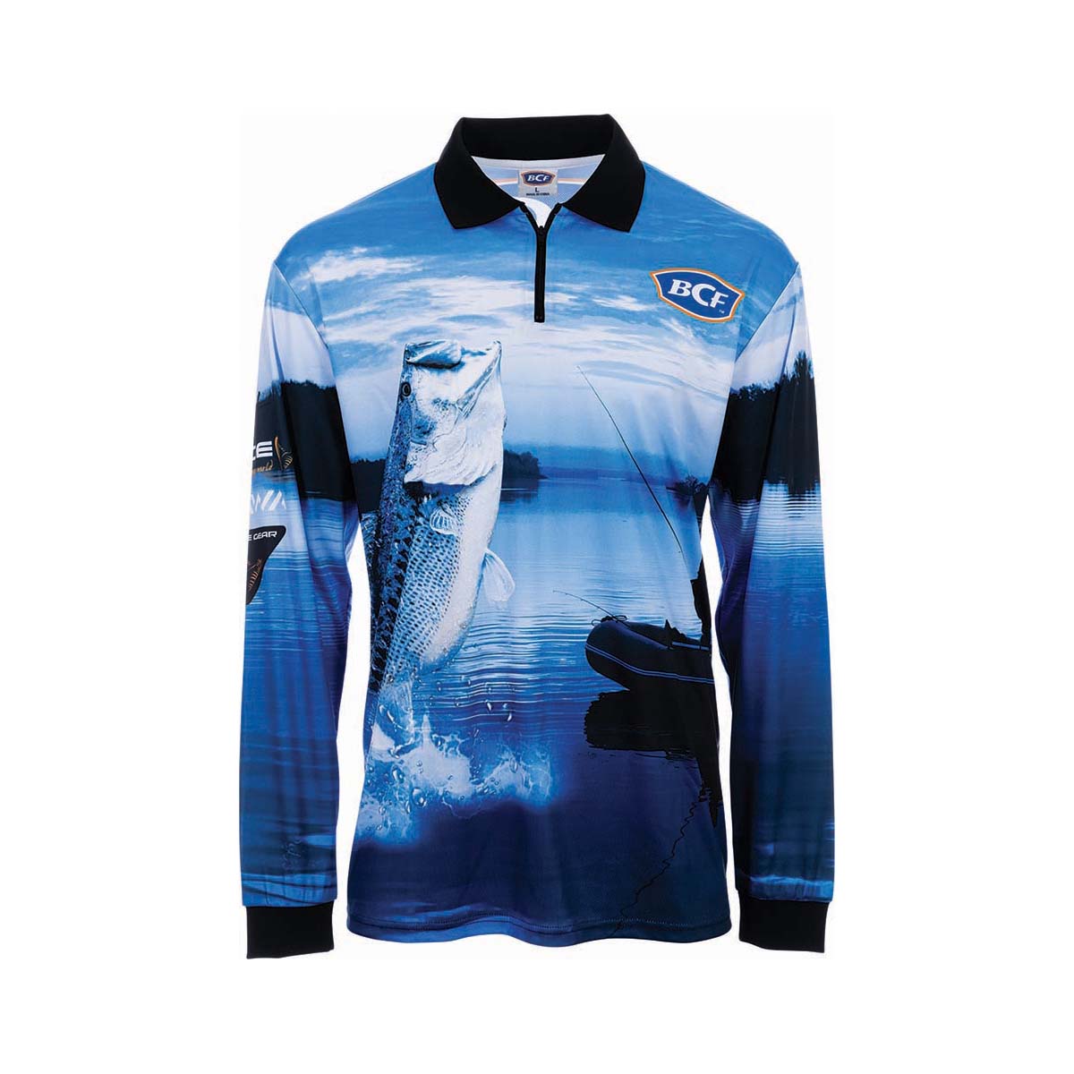 BCF Men's Need a Bigger Boat Sublimated Polo Blue S