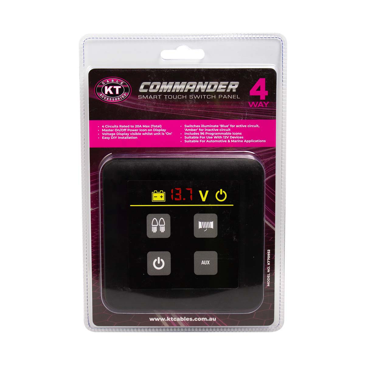 KT Cables Commander 4 Way Smart-Touch Switch Panel