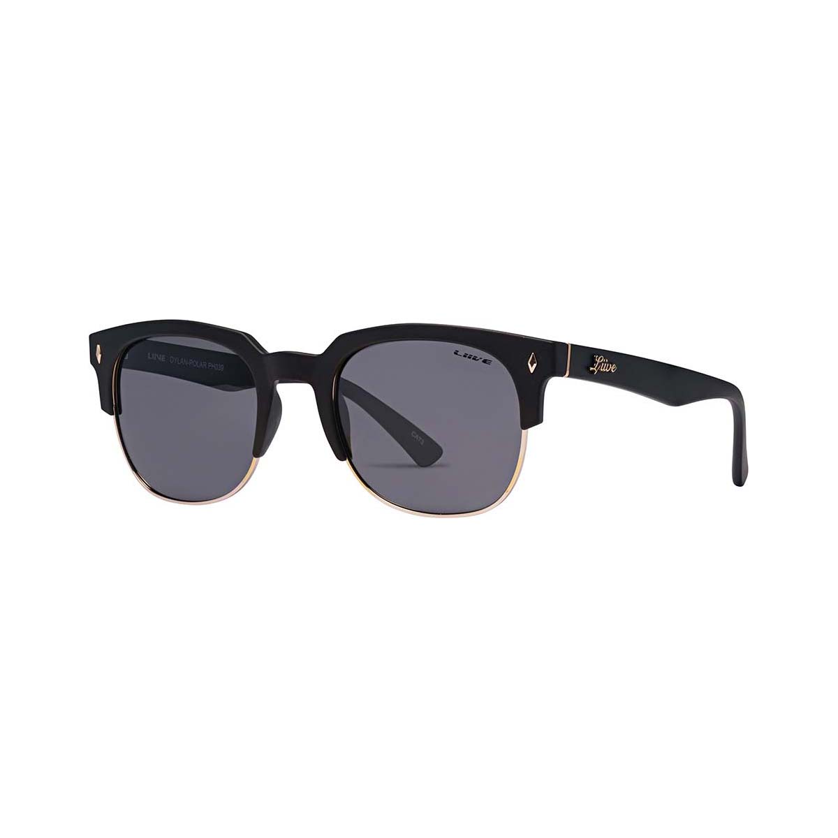 Liive Women's Dylan Polarised Sunglasses Matt Black with Grey Lens