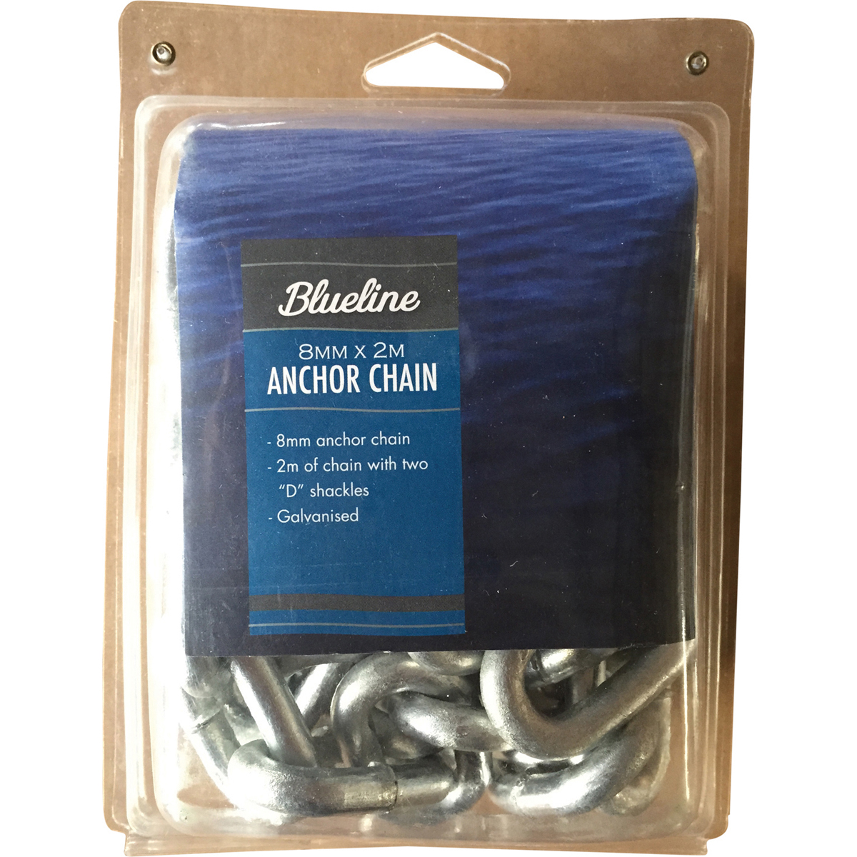 Blueline Anchor Chain with Shackles 8mm x 2m