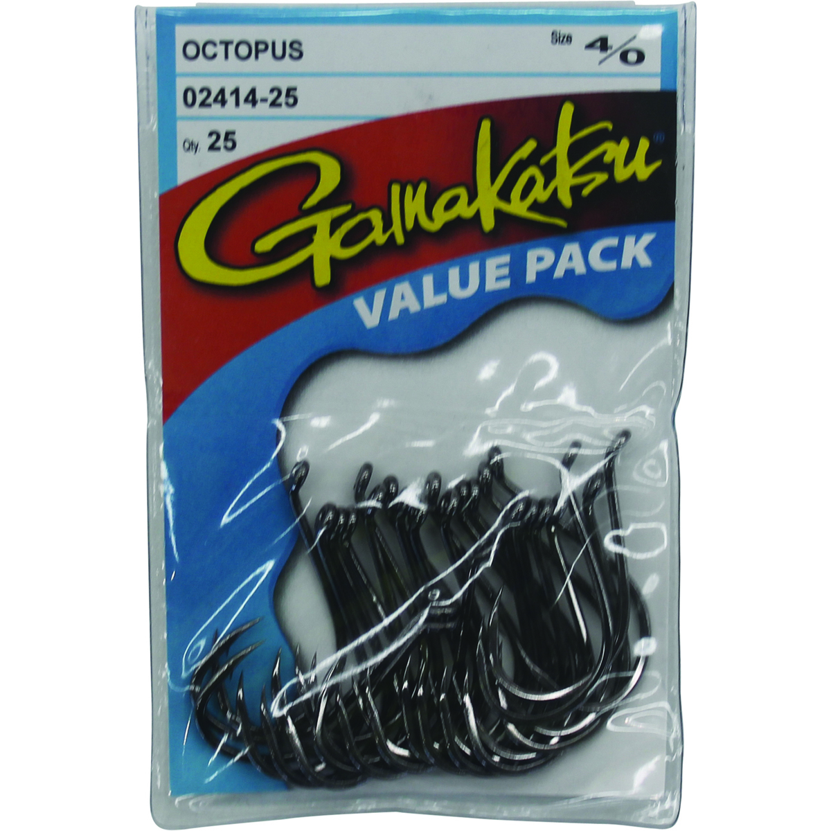 Gamakatsu Octopus Black Hook 25 Pack 4 / 0