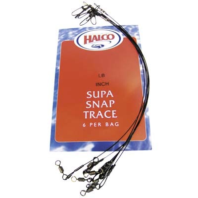 Halco Supa Snap Trace Wire Black 11in 100lb