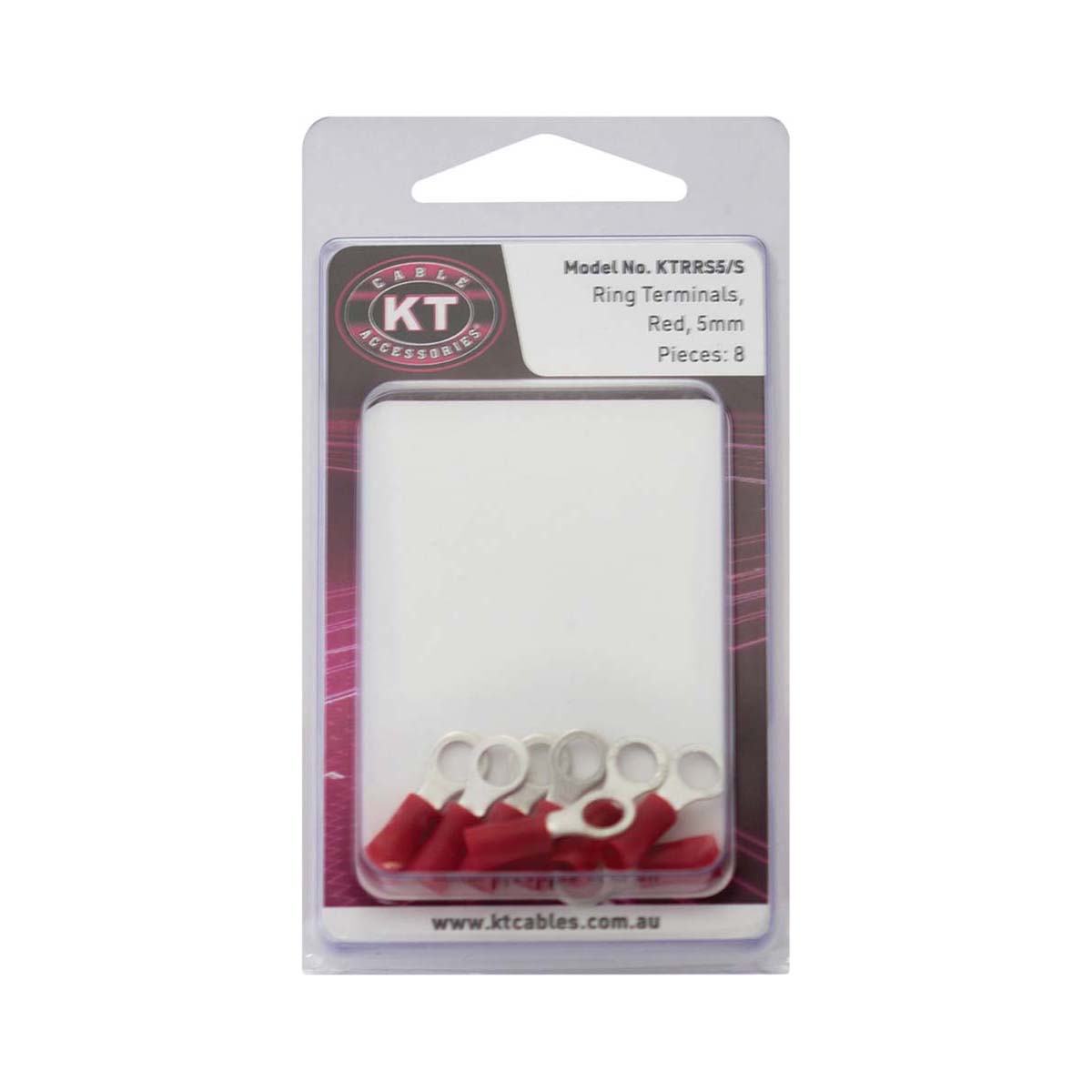 KT Cables Insulated Ring Terminal Red 2.5 5mm