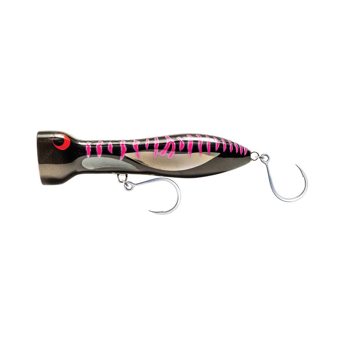 Nomad Chug Norris Surface Popper Lure 15cm Black Pink Mackerel