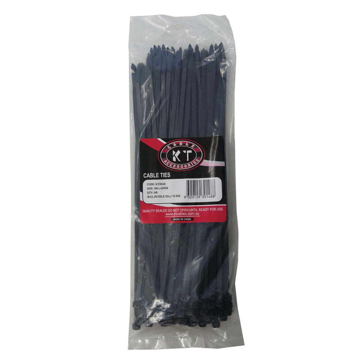 KT Cables 4.8mm Cable Tie 300mm 100 Pieces
