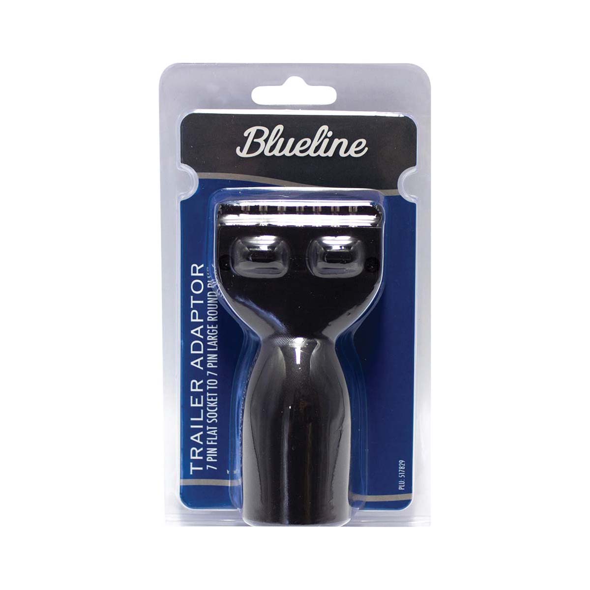 Blueline 7 Pin Trailer Adaptor - Flat Socket to Large, Round Plug
