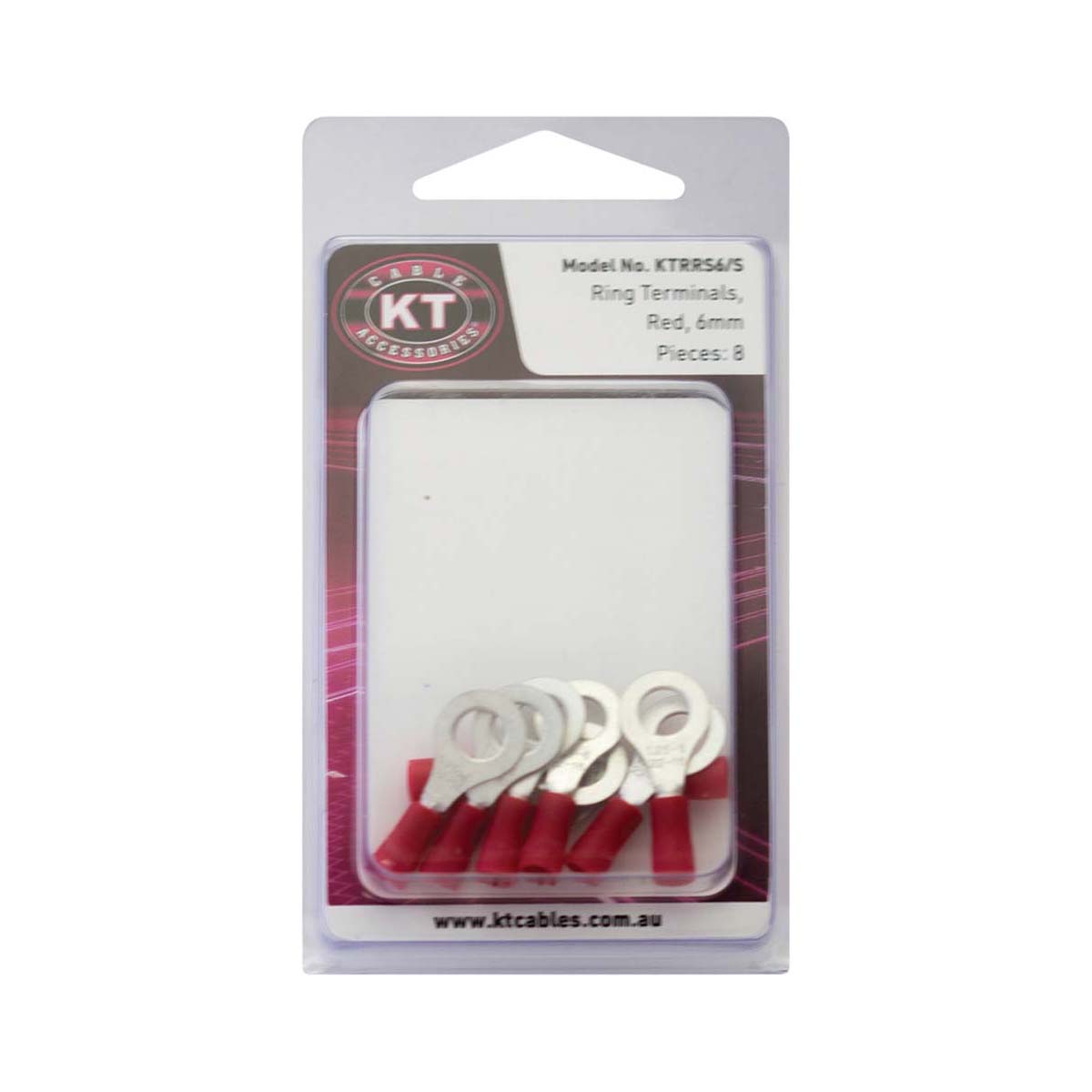 KT Cables Insulated Ring Terminal Red 2.5 6mm
