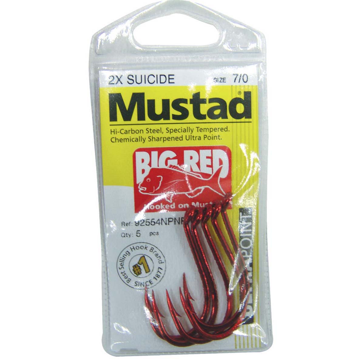Mustad Big Red Suicide Hooks 7 / 0 5 Pack