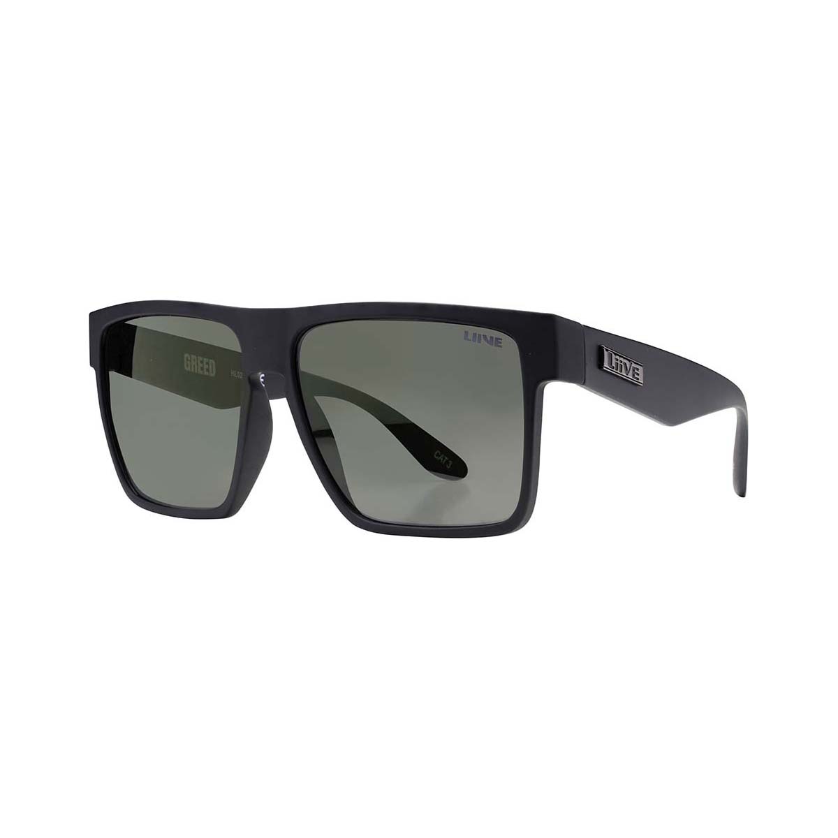 Liive Men's Greed Polarised Sunglasses Matt Black with Grey Lens