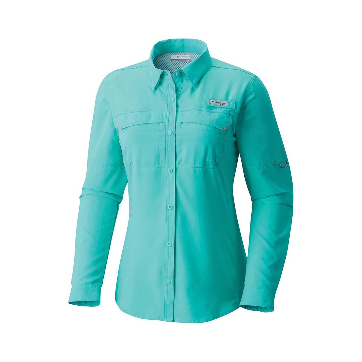 Columbia Women's Low Drag Offshore Long Sleeve Fishing Shirt Electric Turquoise M