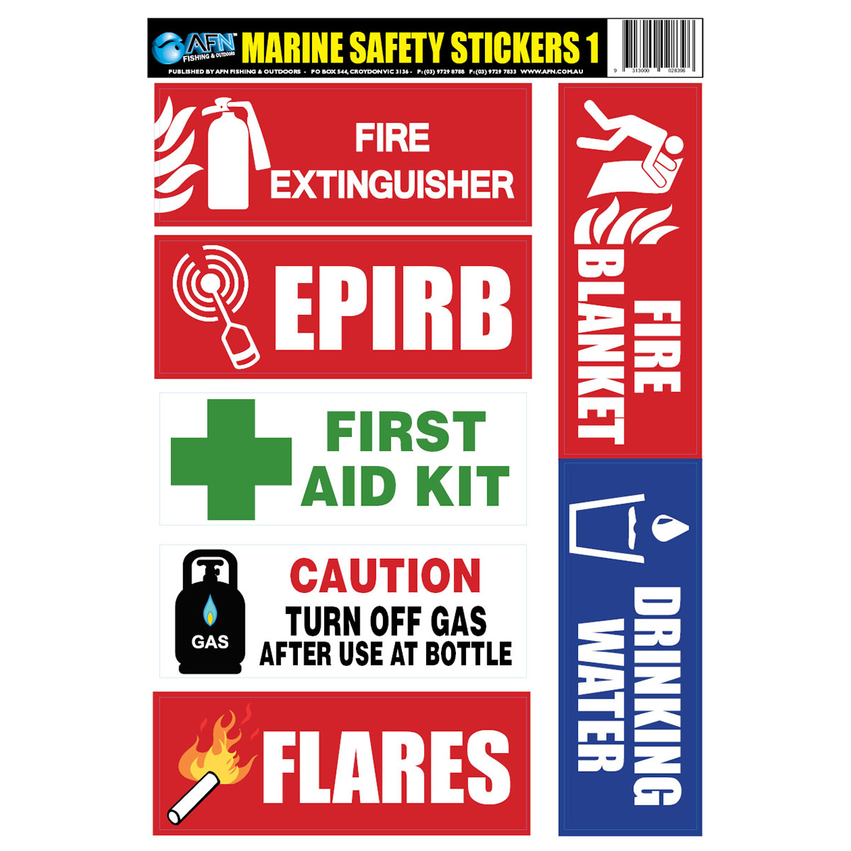 AFN Marine Safety Stickers Style 1