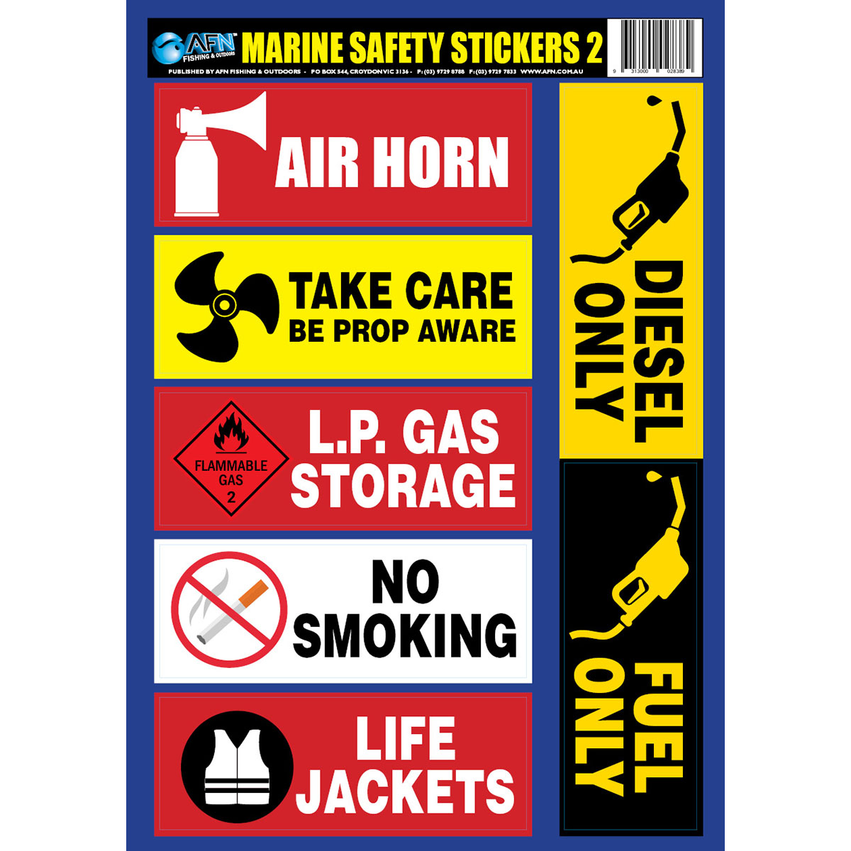 AFN Marine Safety Stickers Style 2