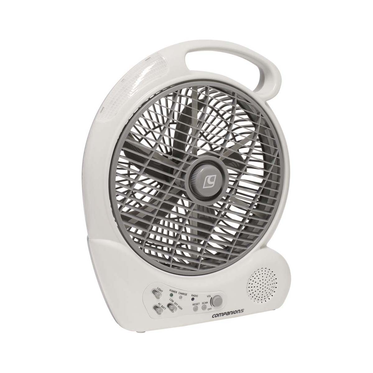 Companion 10in Rechargable Fan With Radio
