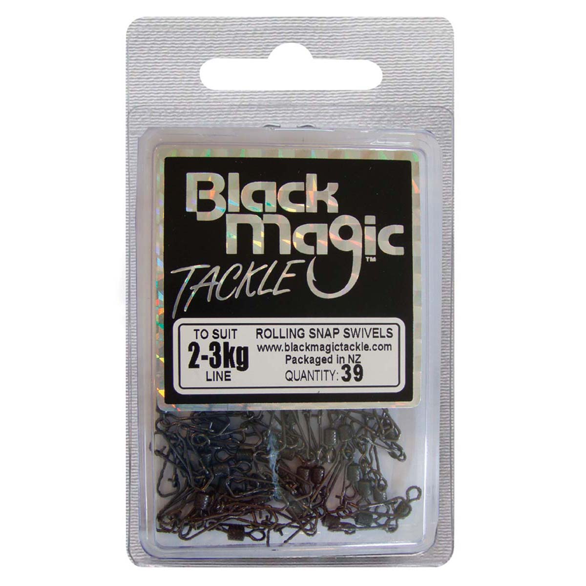Black Magic Rolling Snap Swivel 39 Pack