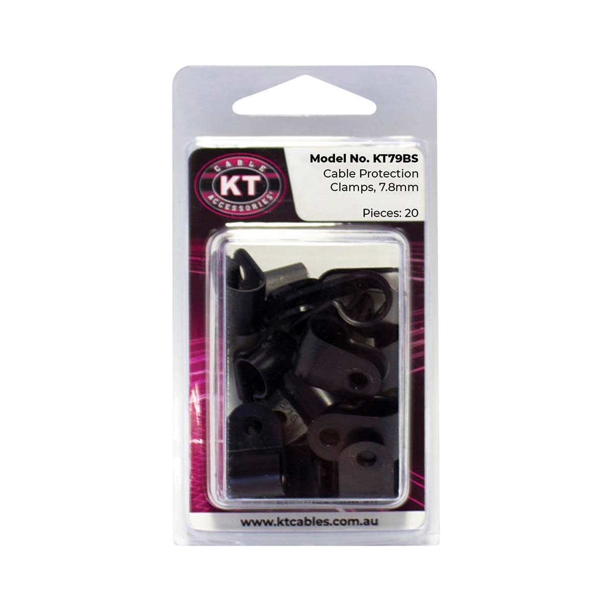 KT Cables Cable Protection Clamps 20 Pack 7.8mm