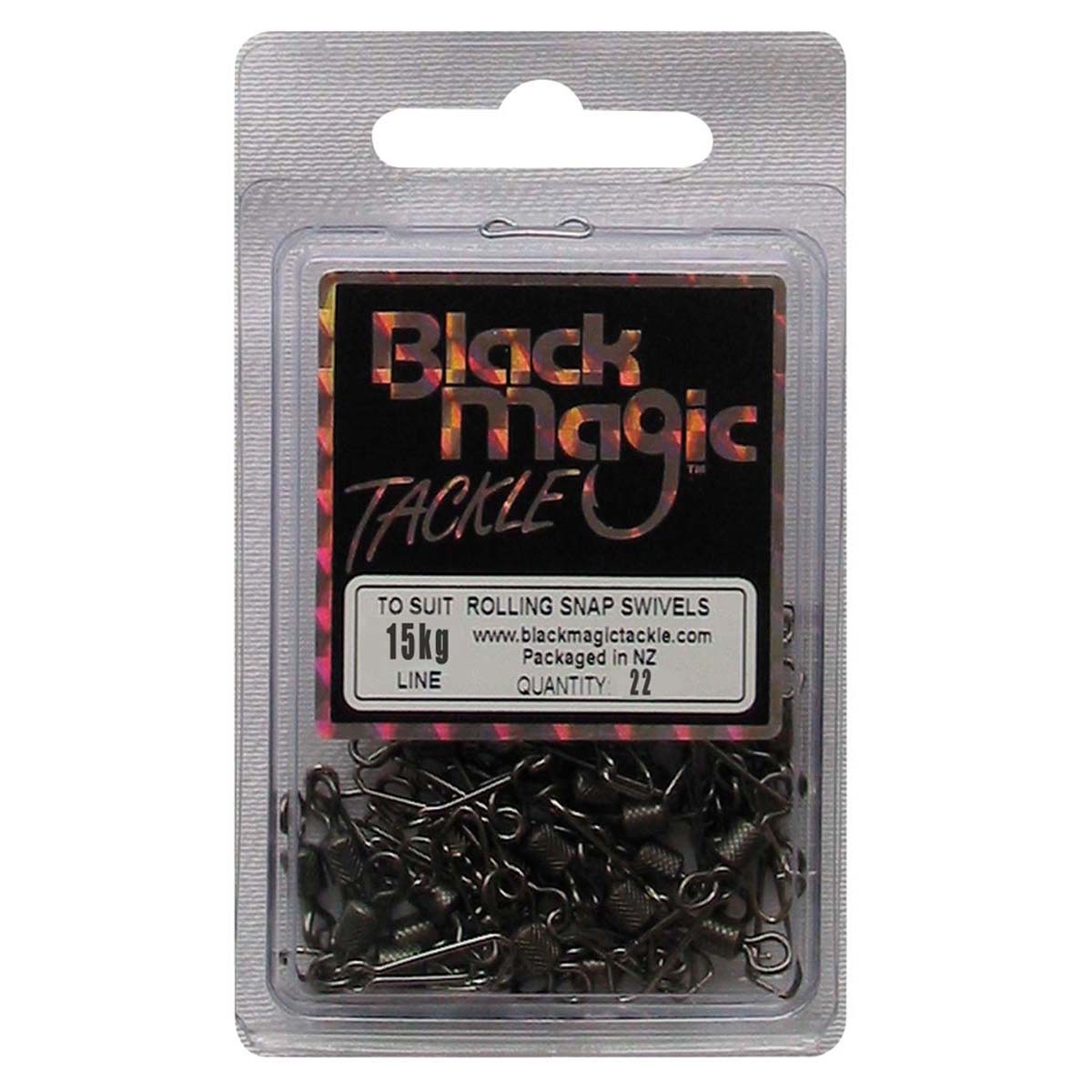 Black Magic Rolling Snap Swivel 22 Pack