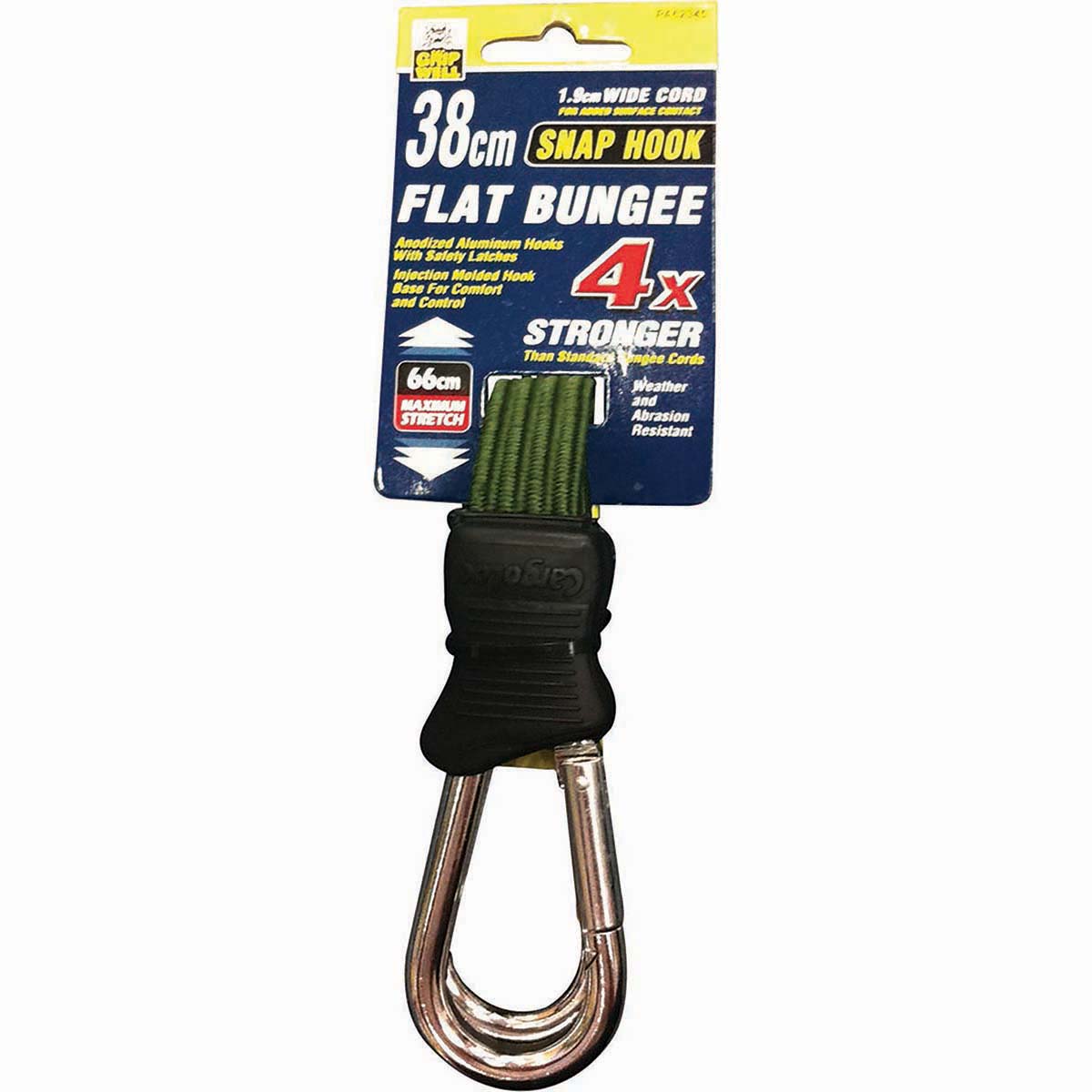 Flat Bungee Strap - Snap Hook, 38cm 38cm
