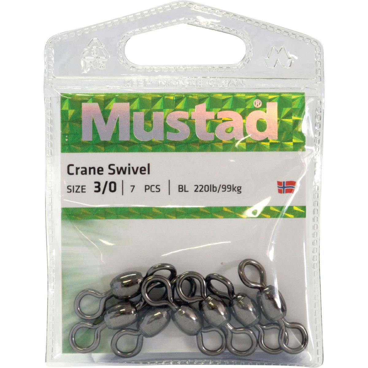 Mustad Crane Black Swivel 3 / 0