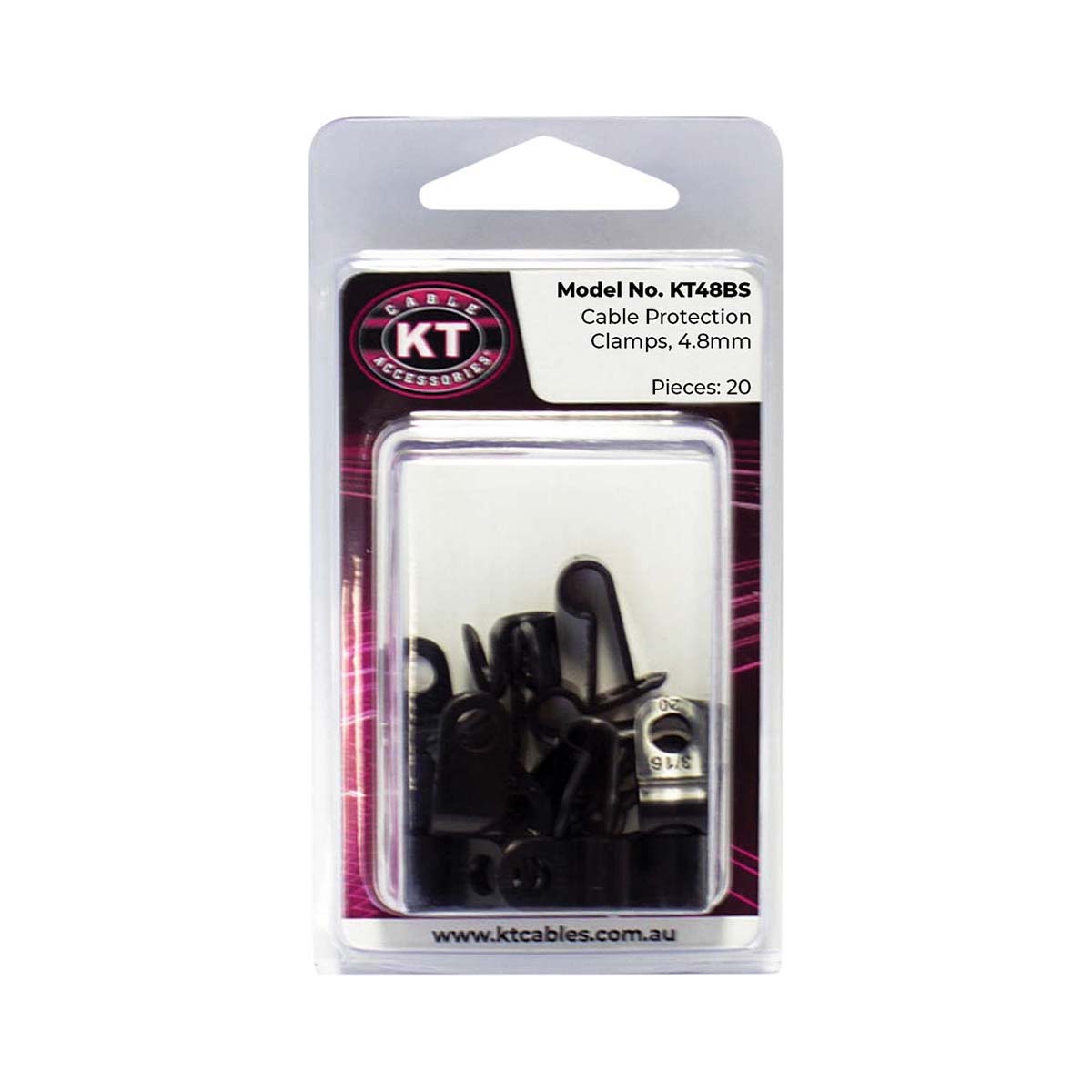 KT Cables Cable Protection Clamps 20 Pack 4.8mm