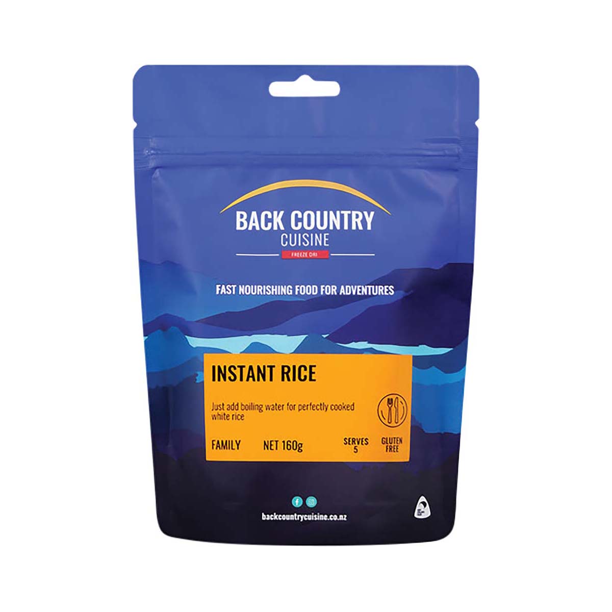 Back Country Cuisine Freeze Dried Instant Rice 5 Side Serves