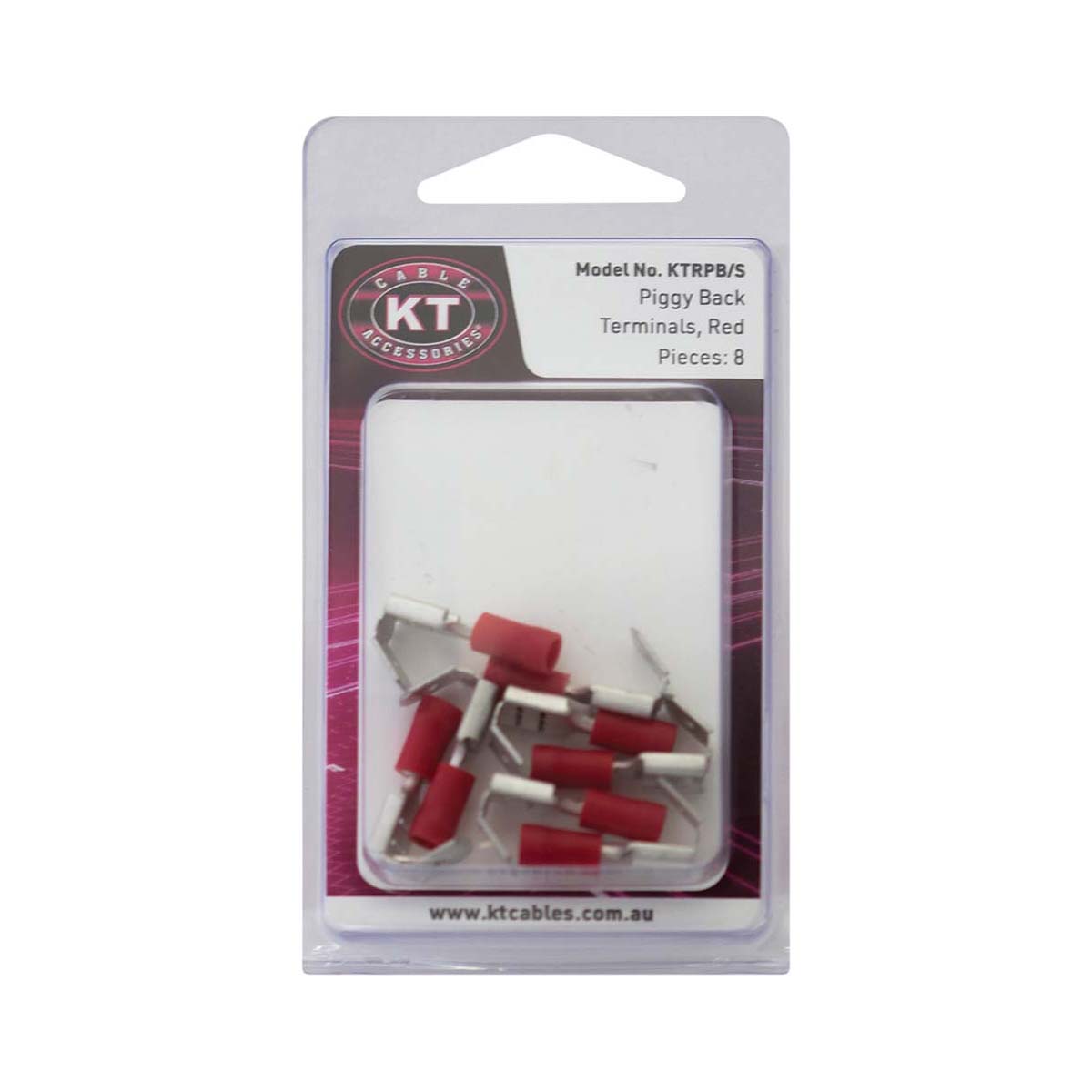 KT Cables Insulated Piggyback Terminal Red 2.5