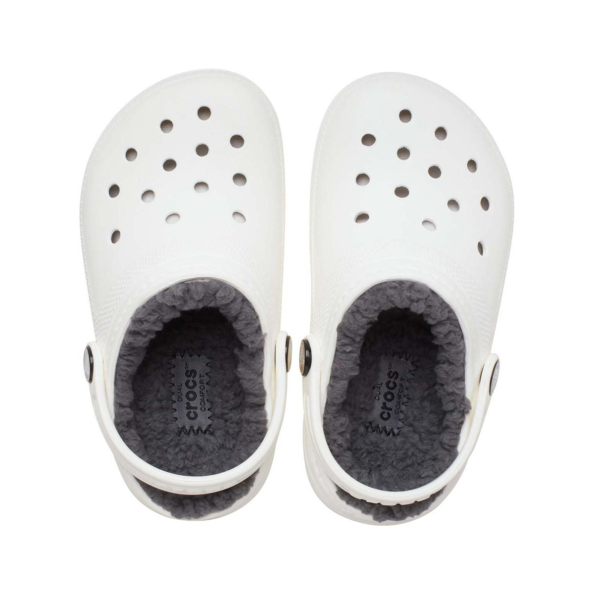 Crocs Kids' Classic Lined Clogs White/Grey C8