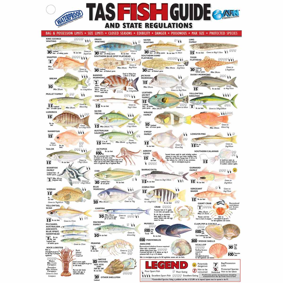 AFN Fish ID TAS Maps/Guides
