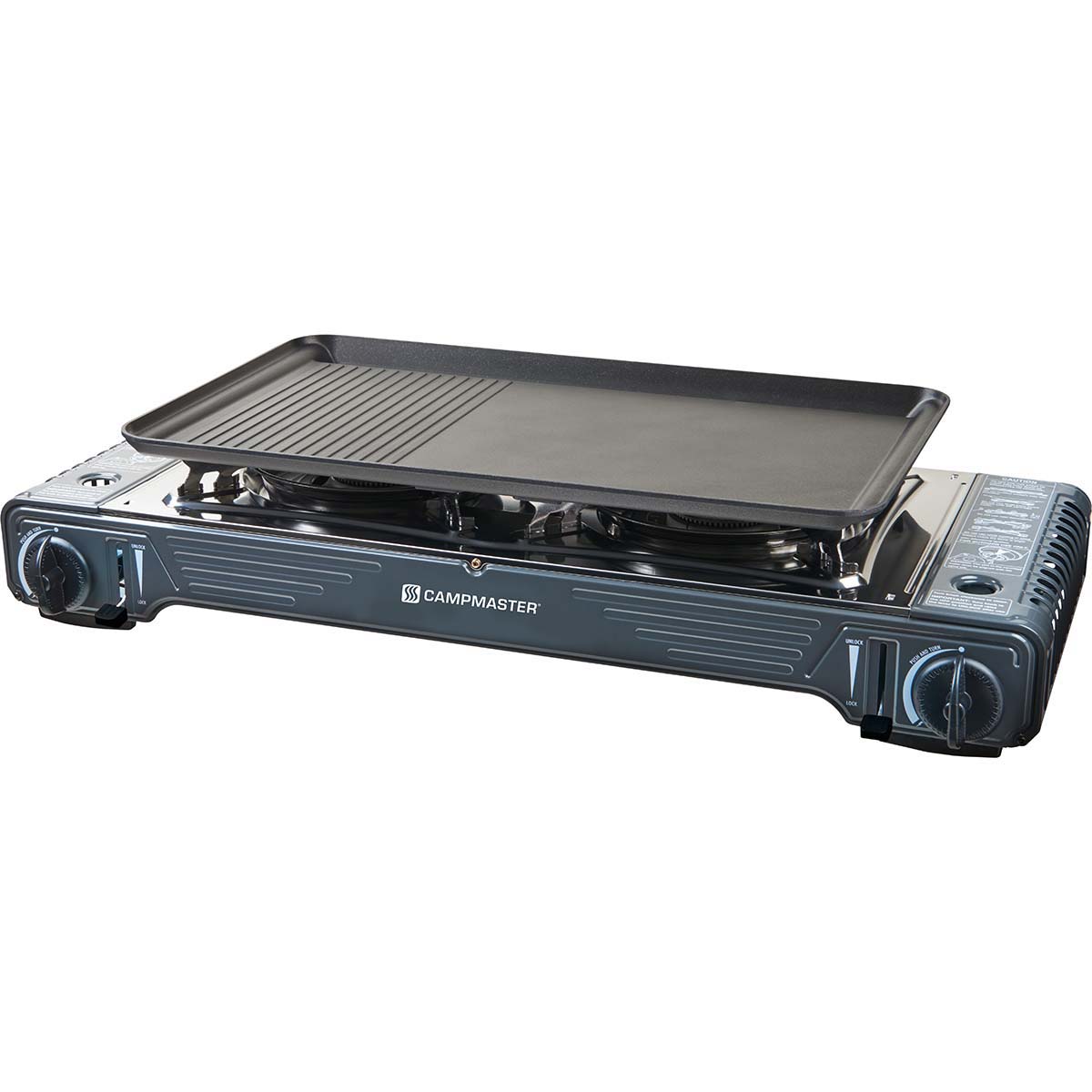 Campmaster Double Burner Butane Stove with Hotplate