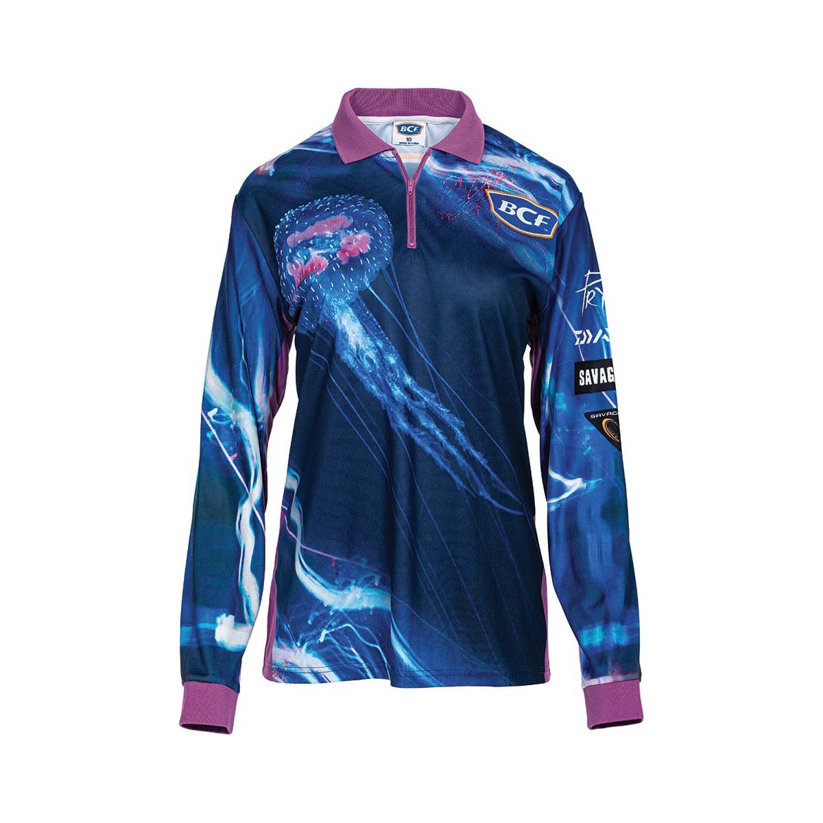 BCF Women's Jellyfish Sublimated Polo Blue 10