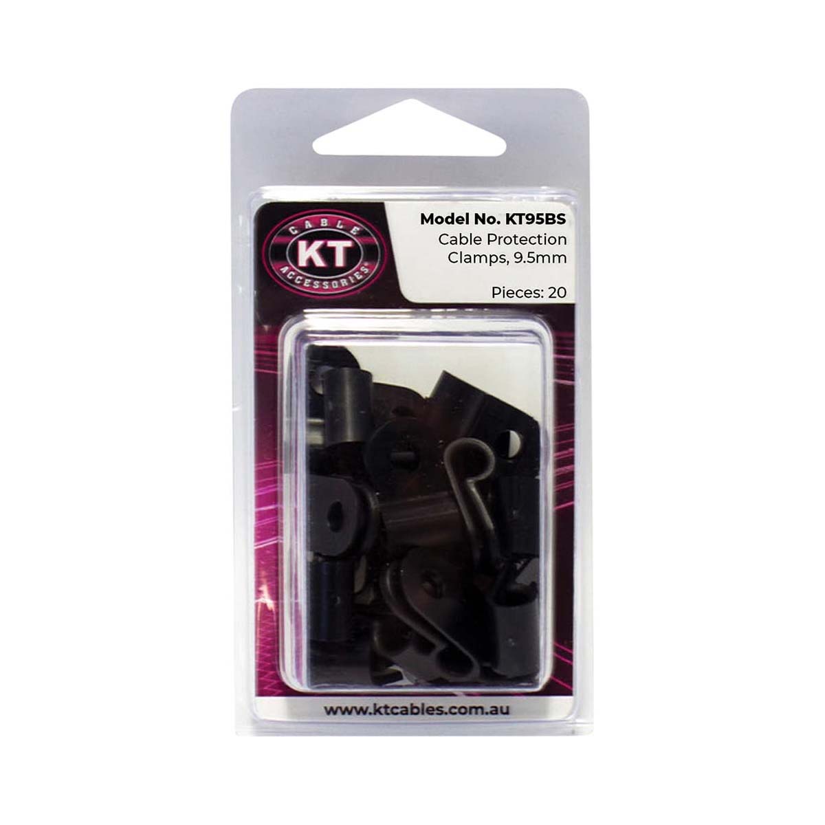 KT Cables Cable Protection Clamps 20 Pack 9.5mm