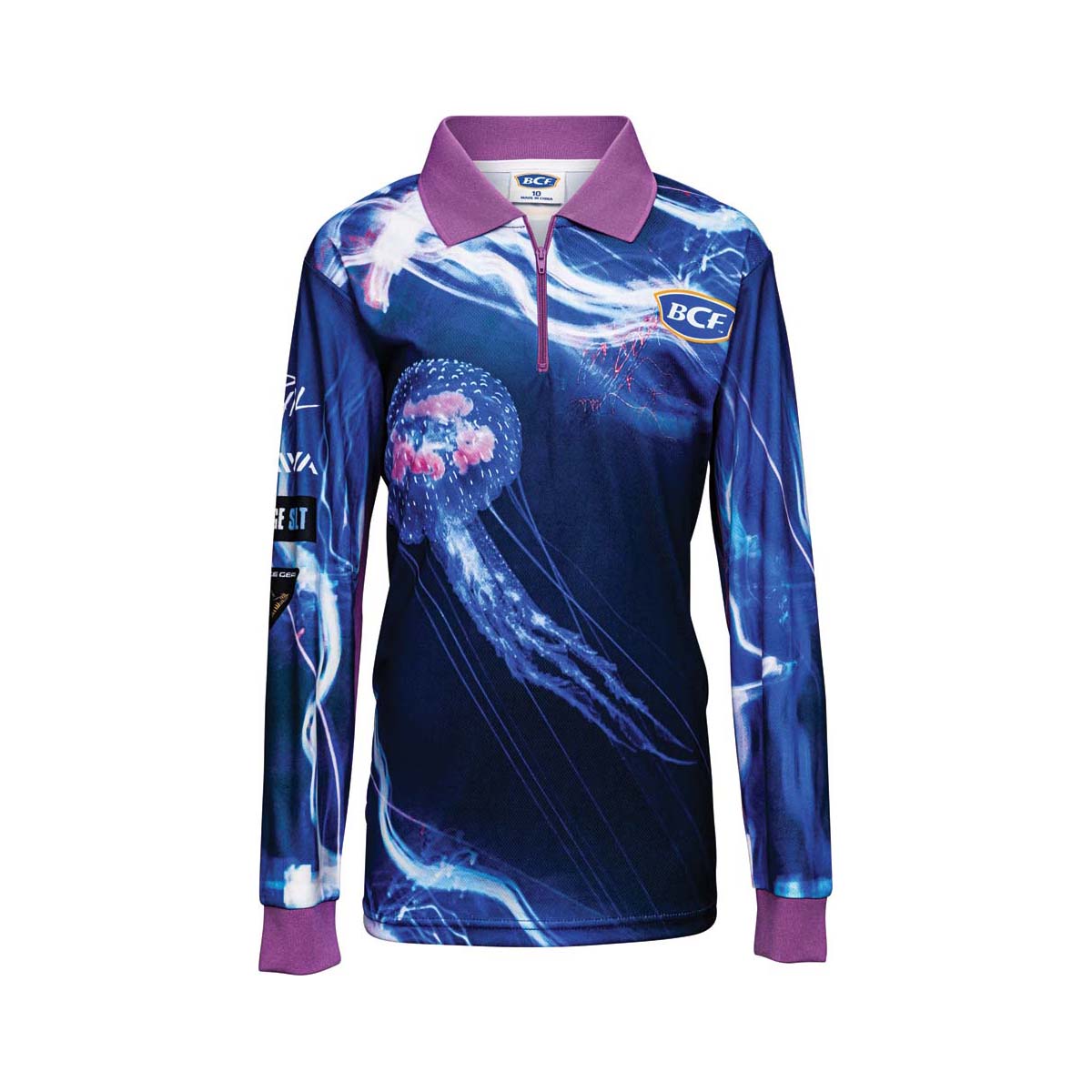 BCF Youth Jellyfish Sublimated Polo Blue 12