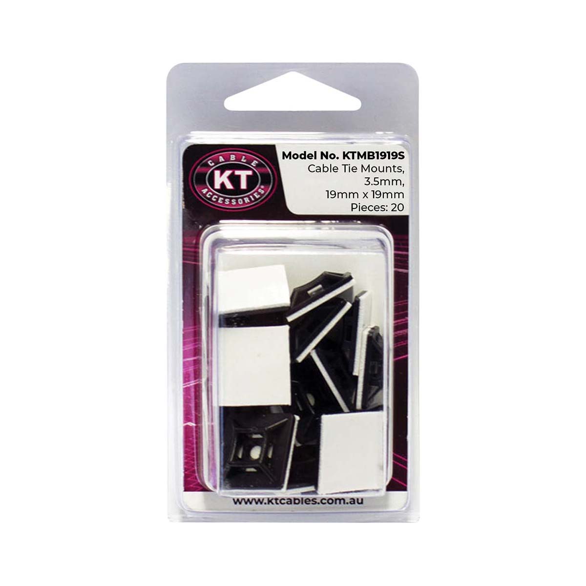 KT Cables Cable Tie Mounts 19mm