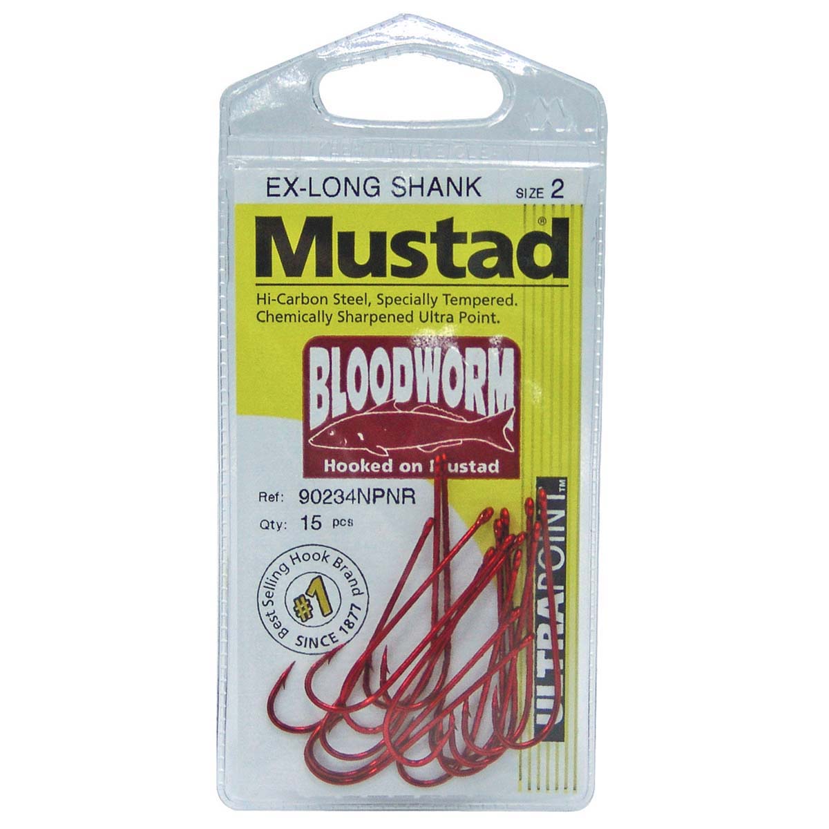 Mustad Bloodworm Hooks 2 15 Pack