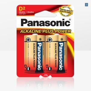 Panasonic D Size 2 Pack Alkaline Battery