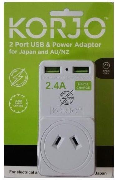 Korjo USB & Power Adaptor AU + Japan