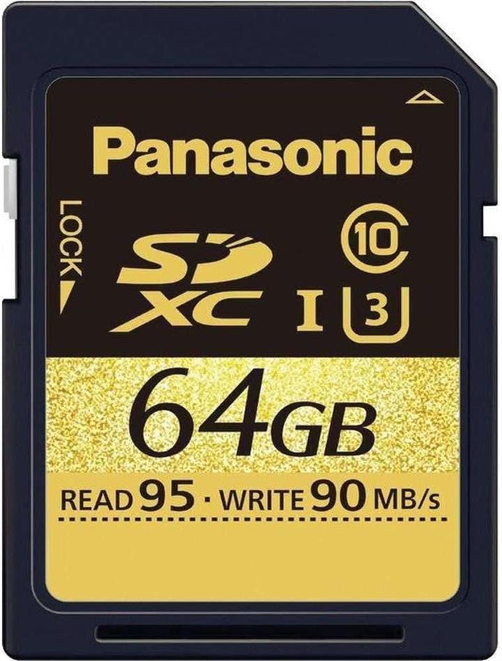Panasonic 64GB Class 10 UHS1 (U3) SD 4K Memory Card