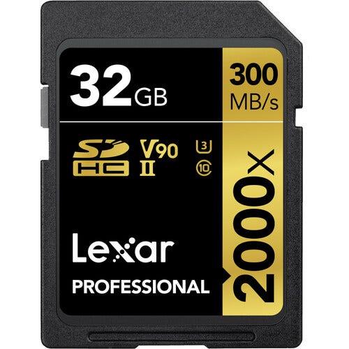 Lexar Professional 2000x SDHC 32GB - 300MB/s V90 UHS-II U3 Memory Card