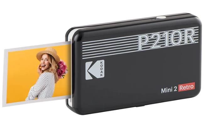 Kodak P210R Mini 2 Retro Portable Instant Photo Printer - Black