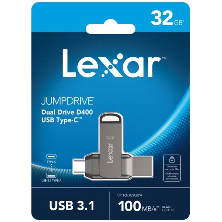 Lexar JumpDrive Dual Drive D400 32GB USB 3.1 Type-C