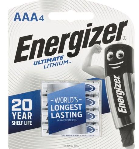 Energizer Ultimate Lithium AAA Battery - 4 Pack